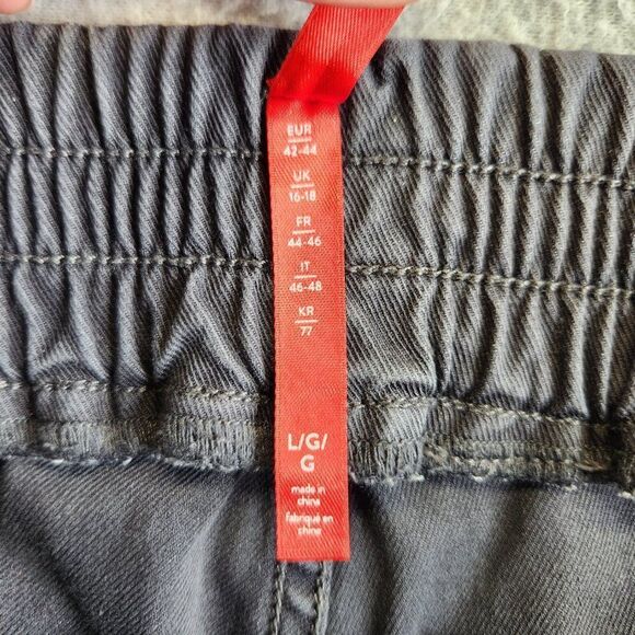 Spanx Jogger Pants Womens Large Gray Stretch Twill Cargo Zip Ankles Shaping - Picture 10 of 16